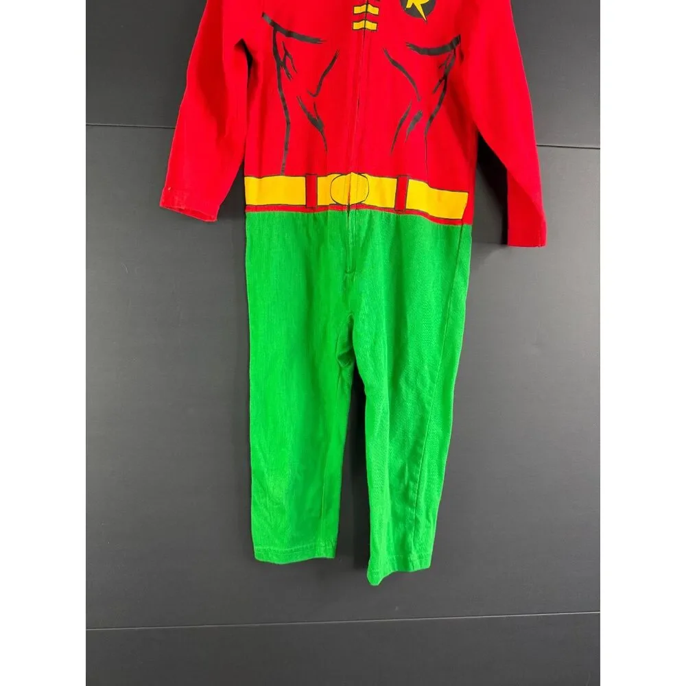 DC Comics Batman and Robin Toddler Costume 3T Hooded Jumpsuit Halloween EUC